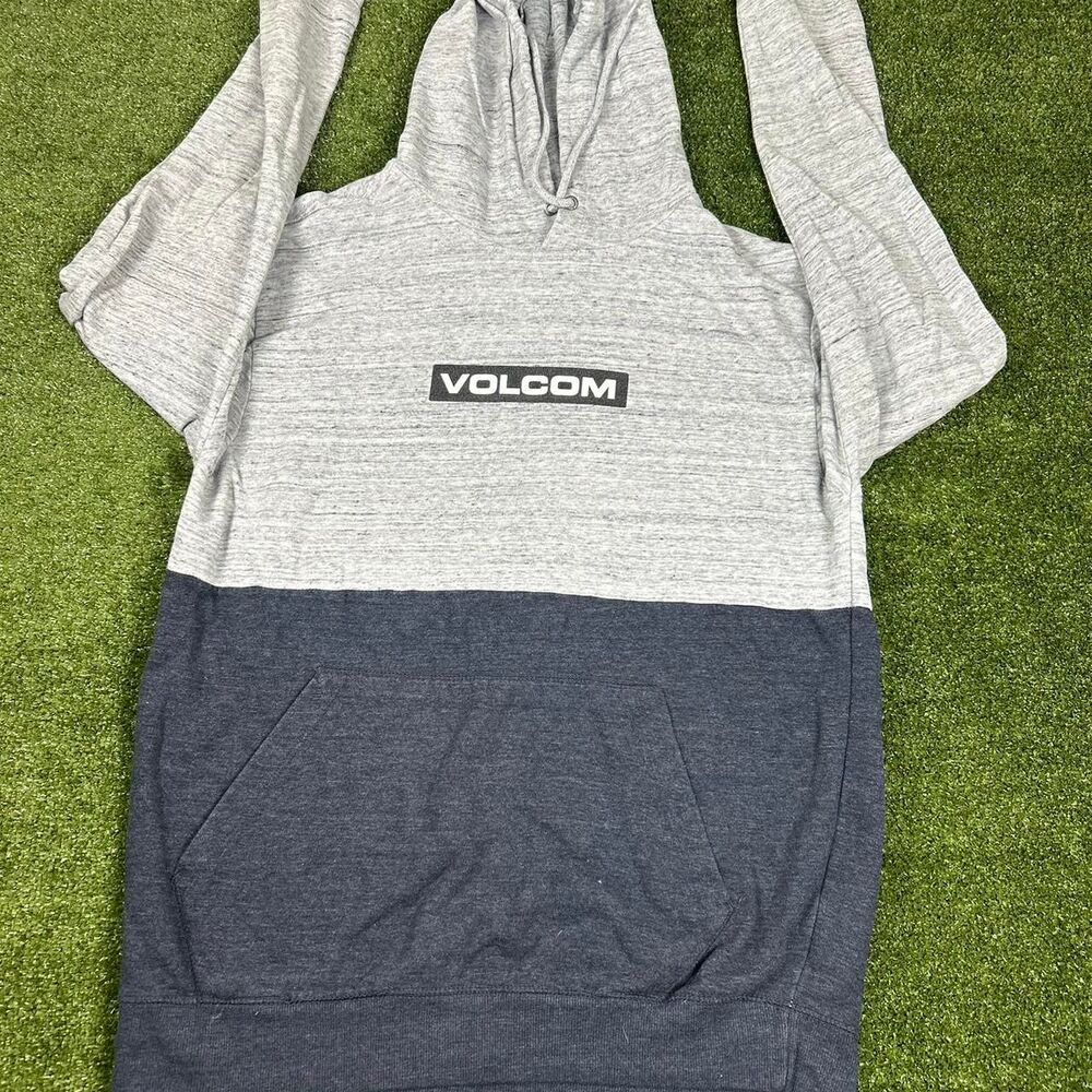 Volcom Men's Grey and Blue Hoodie